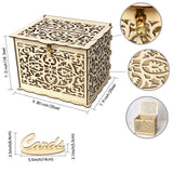 HULIANFU Wedding Card Boxes Wooden Box Wedding Supplies DIY Couple Deer Bird Flower Pattern Grid Business Card Wooden Box