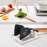 HULIANFU Kitchen Spoon Holders Fork Spatula Rack Shelf Organizer Plastic Spoon Rest Chopsticks Holder Non-slip Spoons Pad Kitchen Utensil