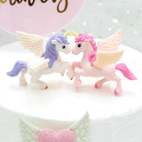 HULIANFU Miniature Rainbow Cake Decoration Unicorn Cake Flag Decoration Pegasus Unicorn Happy Birthday Party Cupcake Decoration Wedding