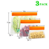 HULIANFU Reusable PEVA Food Bag Freezer Stand Up Food Storage Bag Silicone Bag Leakproof Top Kitchen Organizer Fresh Shut Bags BPA Free