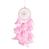 HULIANFU Mini Car Dream Catcher Beaded Natural Feathers Handcraft Chic Hanging Ornaments Mirror Room Bedroom Wall Decor