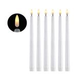 HULIANFU Pack of 6 Black/White LED Birthday Candles,Yellow/Warm White Plastic Flameless Flickering Battery Operated LED Halloween Candles