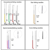 HULIANFU KAOBUY 35PCS 4 Types Needle Felting Kit Felting Needles Wool Felt Pocked Needles Set Colourful Felting Needle Tools