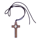 HULIANFU Retro Jesus Cross Necklace Wood Metal Pendant Jewelry Men Women Catholic Religious Christian Charm Gift High Quality