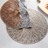 HULIANFU Round Hollow PVC Placemats For Kitchen Dinning Table Mat Insulation Pads Drink Coffee Cup Coasters Hotel Restaurant Home Decor