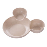 HULIANFU Kid Cartoon Mouse Mickey Bowl Dishes Lunch Box Kid Baby Children Infant Baby Rice Feeding Bowl Plastic Snack Plate Tableware
