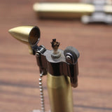 HULIANFU Retro Bullet Flint Free Fire Lighter Torch Grinding Wheel Keychain Oil Lighter New Metal Cigar Cigarette Lighter Gadget For Man