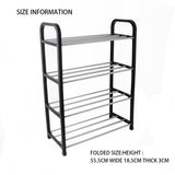 HULIANFU Shoe Rack Four Layers PP Storage Shoes Hanger Practical Shoes Shelf Household Supplies Slipper Black Creative