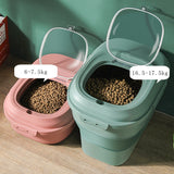 HULIANFU Pet Dog Food Storage Container 23L Dry Cat Food Box Bag Moisture Proof Seal Airtight with Measuring Cup Kitten Litter Products