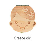 HULIANFU Tooth Box  English Italy Spanish Portuguese PolandTurkey Dutch Greece Wood Storage Box For Baby Organizer  Box For  Milk Teeth