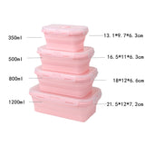 HULIANFU Silicone Folding Bento Box  1/3/4Pc Collapsible Portable Lunch Box for Food Dinnerware Food Container Bowl Lunchbox Tableware