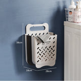HULIANFU Large Portable Bathroom Folding Dirty Clothes Storage Basket Household Wall Hanging Punch-Free Laundry Basket Put Clothes Bucket