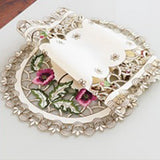 HULIANFU Simple Design Table Runner Flag Shaped Embroidered Polyester Coffee Tea Desk Tablecloth Placemat Decor