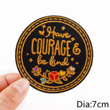 HULIANFU Van Gogh Embroidered Patches on Clothes DIY Cartoon Wave Applique Clothing Thermoadhesive Patches for Clothing DIY