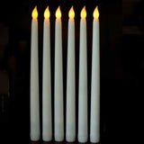 HULIANFU Pack of 6 Black/White LED Birthday Candles,Yellow/Warm White Plastic Flameless Flickering Battery Operated LED Halloween Candles