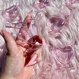 HULIANFU Pink Glass Smart MINI Bubblers Heart Cigarette Filter Tips Cigarette Water Pipe