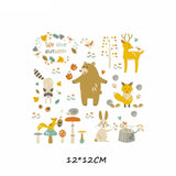 HULIANFU Iron on Cute Animal Patches Set for Clothing DIY T-shirt Applique Vinyl Unicorn Heat Transfer Clothes Stickers Thermal Press T