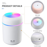 HULIANFU Portable 300ml Humidifier USB Ultrasonic Dazzle Cup Aroma Diffuser Cool Mist Maker Air Humidifier Purifier with Romantic Light