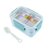 HULIANFU Portable Stainless Steel Lunch Box Double Layer Cartoon Food Container Box Microwave Bento Box for Kids Children Picnic School
