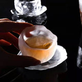 HULIANFU Liuli Cup Crystal Glass Master Cup Wholesale Frozen Burning Tea Cup Heat-resistant Pressure Hand Coaster Tea Cup
