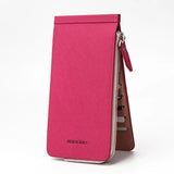 HULIANFU Multifunctional Long Wallet Card package Natural Resin Material Electroplated Metal Zipper High Quality Waterproof Wallet