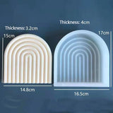 HULIANFU New Art Geometric Rainbow Arch Candle Silicone Mold 3D Handmade Craft Aromatherapy Candle Soy Wax Mould Making Supplies