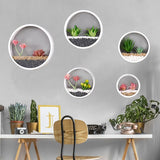 HULIANFU Wall Hanging Decor Shelf Flower Pot Modern Home Decor Room Decoration Multifunctional Storage Box Creative Round Floral Ornament