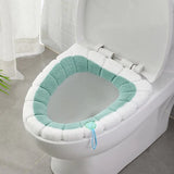 HULIANFU NEW Toilet Seat Mat Set Bathroom Universal Warm Soft Washable Closestool Mat Seat Case Winter Warmer Mat Pad Bidet Covers