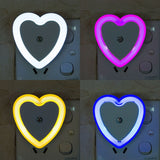 HULIANFU LED Night Light Mini Light Sensor Control 110V 220V EU US Plug Nightlight Lamp for Children Kids Living Roon Hearts Lights