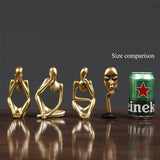 HULIANFU Thinker Statue Abstract Figure Sculpture Mini Character Statue Ornaments For Home Desktop Furnishings Home Decor Birthday Gift