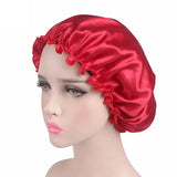 HULIANFU Women Night Sleep Hat Adjust Satin Bonnet Hair Styling Cap Long Hair Care 29 Styles Silk Head Wrap Shower Cap Hair Styling Tools