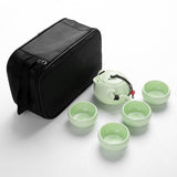 HULIANFU Tea Set1 pot 4 cups Travel Bag The Ding kiln Tea Sets Portable Travel Tea Set Quick Cup Tea Pot Kettle Gaiwan Kung Fu Tea Sets