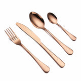 HULIANFU Spklifey Black Dinnerware Set Cutlery Stainless Steel Black Cutlery Set Rainbow Dinner Tableware Wedding Silverware Set