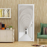 HULIANFU 2023 Modern PVC Door Sticker Self Adhesive Vinyl Silver Water Wave Pattern Waterproof Wall Sticker Home Decor Wallpaper