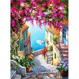 HULIANFU Sunset Scenery DIY 5D Diamond Painting Full Round Drill Mosaic Landscape Diamond Embroidery Picture Rhinestone Home Decor Gift