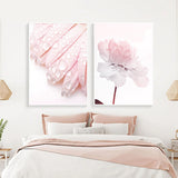 HULIANFU Pink Flower Dahlia Peony Coral Corridor Quotes Wall Art Canvas Painting Nordic Posters And Prints Wall Pictures For Living Room