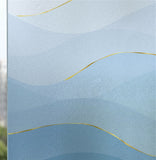 HULIANFU Landscape pastoral pattern window frosted glass sticker opaque toilet anti-lighting bathroom film anti-peep shading window paper