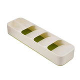 HULIANFU Knife Holder Spoons Storage Plastic Cutlery Drawer Storage Box Durable Plastic Tray Cutlery Rack For Kitchen Storage
