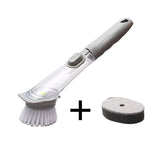 HULIANFU Long-handled hydraulic pot-washing brush automatic liquid-filling sponge dish-washing brush cleaning brush hydraulic pot-washing