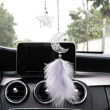 HULIANFU Starry sky moon dream mirror creative rear-view mirror car decoration hanging pendant accessories for feminine interior parts