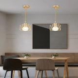 HULIANFU Modern LED Pendant Light Iron Gold Black Minimalist  Metal Cage Pendant Lamp Living Room Restaurant Shop Bar Fixture Decoration