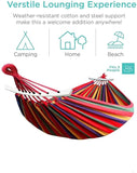 HULIANFU Outdoor Hammock Portable Garden Hammock Sports Home Travel Camping Swing Canvas Stripe Hang Bed Hammock Double Single People