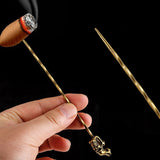 HULIANFU Retro Carved Cigar Drill Dredge Cigar Pass Needle Personality Engraved Cigar Needle Drill Cigar Knife Cigar Smoking Accessories