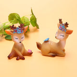 HULIANFU Sika Deer Baking Cake Topper Decoration Miniatures Fairy Garden Ornament Craft
