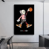 HULIANFU Street Doll Basketball Poster and Prints Canvas Decorative Painting Wall Art Picture Kids Living Room Bedroom Home Decor