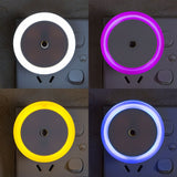 HULIANFU LED Night Light Mini Light Sensor Control 110V 220V EU US Plug Nightlight Lamp for Children Kids Living Roon Hearts Lights