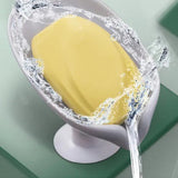 HULIANFU Leaf Shape Soap Holder Bathroom Shower Storage Box Punch-Free Dish Plate Tray Bathroom Soap Holder Case Supplies Gadgets