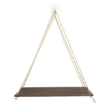 HULIANFU Premium Wood Swing Hanging Rope Wall Mounted Floating Shelves Plant Flower Pot indoor outdoor decoration simple design