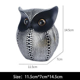 HULIANFU Nordic Style Owls Ornament Owl Resin Craft Lovely Bird Miniatures Figurines for Home Decor Living Room Bedroom Office Decoration