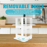 HULIANFU Rotating Storage Rack Kitchen Organizer Spice Storage Rack Cabinet Holder Multifunctional Makeup Storage Bathroom Trolley